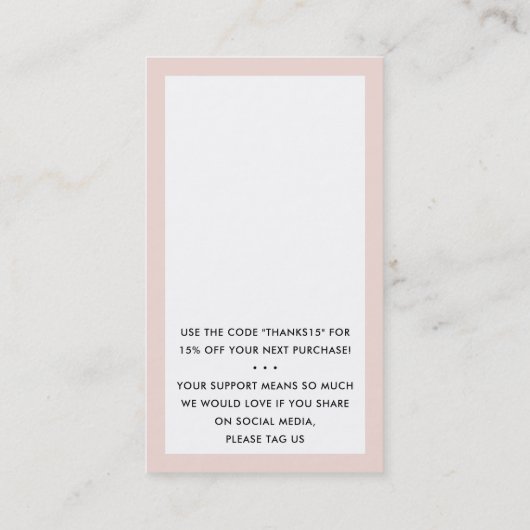 ご注文ありがとうございますピンクブラック 名刺 (裏面)