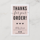 ご注文ありがとうございますピンクブラック 名刺 (正面)