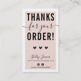 ご注文ありがとうございますピンクブラック 名刺