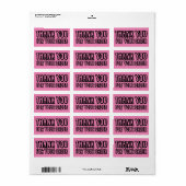 ご注文ありがとうございますブラックピンクスモールビジネス ラベル (フルシート)