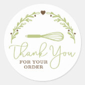 ご注文ありがとうございますベーカリーウィスク&リース ラウンドシール (正面)