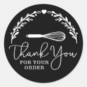 ご注文ありがとうございますベーカリーウィスク&リース ラウンドシール (正面)