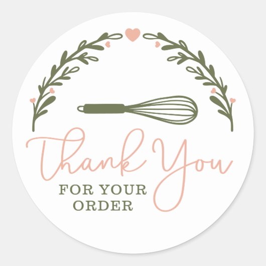 ご注文ありがとうございますベーカリーウィスク&リース ラウンドシール (正面)