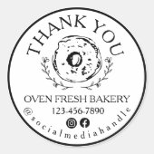 ご注文ありがとうございますベーカリーブラックドーナツ ラウンドシール (正面)