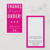 ご注文ありがとうございますホットピンクモダン色 名刺 (正面/裏面)
