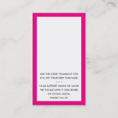 ご注文ありがとうございますホットピンクモダン色 名刺 (裏面)