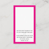 ご注文ありがとうございますホットピンクモダン色 名刺 (裏面)