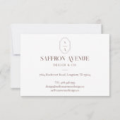 ご注文ありがとうございますミニマルカスタムMonogram サンキューカード (裏面)