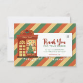 ご注文ありがとうございますレトロクリスマスカード サンキューカード (正面)