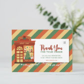 ご注文ありがとうございますレトロクリスマスカード サンキューカード (スタンド正面)