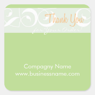 ご注文ありがとうございます企業のグリーンステッカー スクエアシール