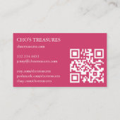 ご注文ありがとうございます可愛いデイジーブーケピンクQRコード 名刺 (裏面)