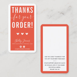 ご注文ありがとうございます挿入オレンジモダン 名刺