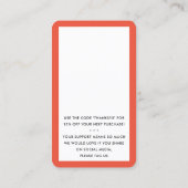 ご注文ありがとうございます挿入オレンジモダン 名刺 (裏面)