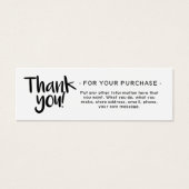 ご注文ありがとうございます挿入プロファイルカード (正面)