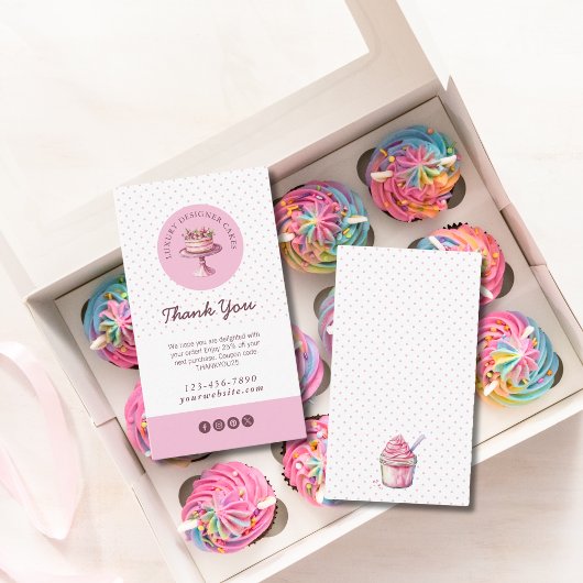 ご注文ありがとうございます水玉模様ケーキBaker 名刺