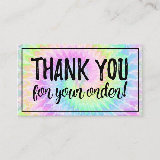 ご注文ありがとうございます絞り染めポーカード 名刺 (正面)