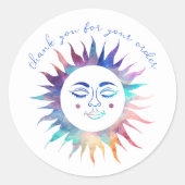 「ご注文ありがとうございます」カラフルカスタムSun ラウンドシール (正面)