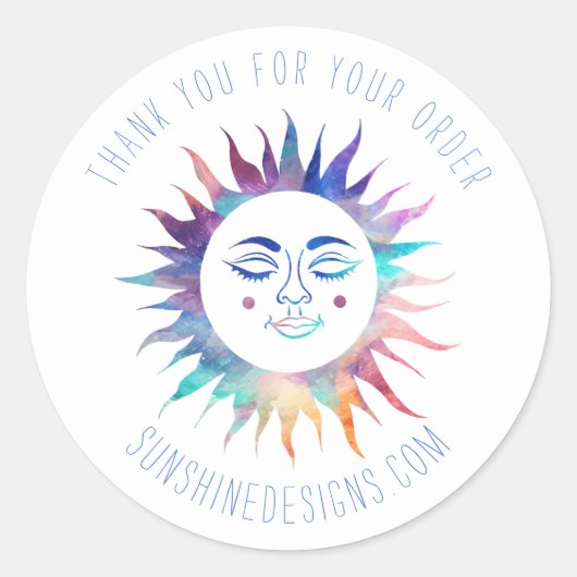 「ご注文ありがとうございます」カラフルカスタムSun ラウンドシール (正面)
