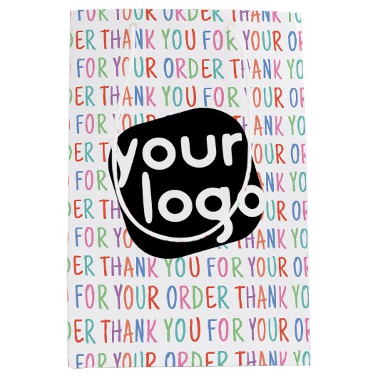 ご注文ありがとうございます カラフル シンプル モダン ミディアムペーパーバッグ (正面)