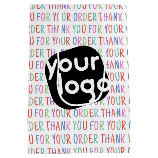 ご注文ありがとうございます カラフル シンプル モダン ミディアムペーパーバッグ (裏面)