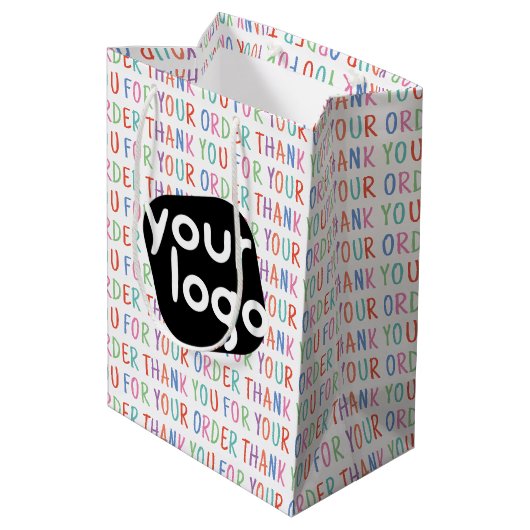 ご注文ありがとうございます カラフル シンプル モダン ミディアムペーパーバッグ (裏面アングル)