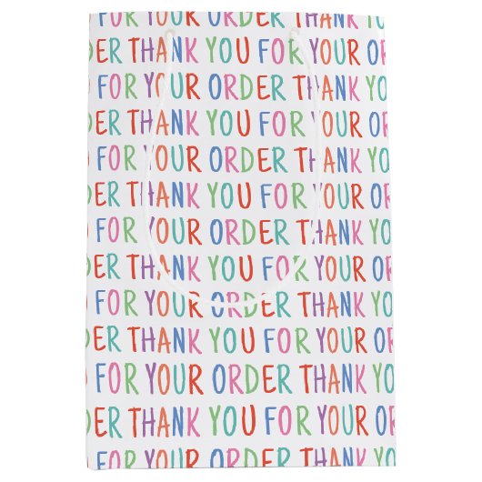 ご注文ありがとうございます カラフル シンプル モダン ミディアムペーパーバッグ (正面)