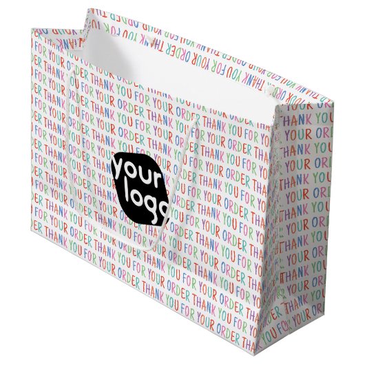 ご注文ありがとうございます カラフル シンプル モダン ラージペーパーバッグ (正面アングル)