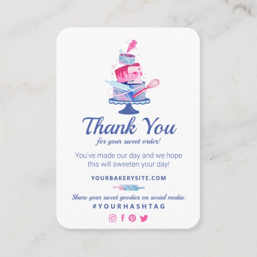 ご注文ありがとうございます | ケーキショップベーカリー エンクロージャーカード (正面)