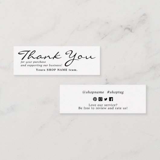 ご注文ありがとうございます スキニー名刺 (正面/裏面)