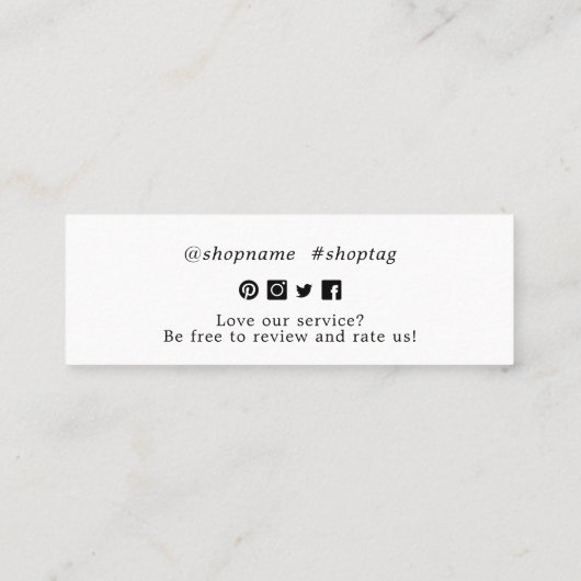 ご注文ありがとうございます スキニー名刺 (裏面)