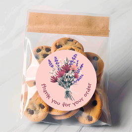 「ご注文ありがとうございます」フラワーブーケカスタムー ラウンドシール