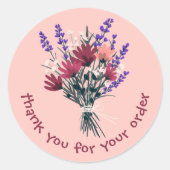「ご注文ありがとうございます」フラワーブーケカスタムー ラウンドシール (正面)