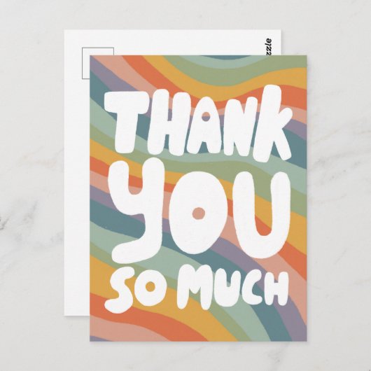 ご注文ありがとうございます！ ミュートレインボーストライプのカスタムカード ポストカード (正面/裏面)