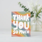 ご注文ありがとうございます！ ミュートレインボーストライプ カスタム ポストカード (スタンド正面)