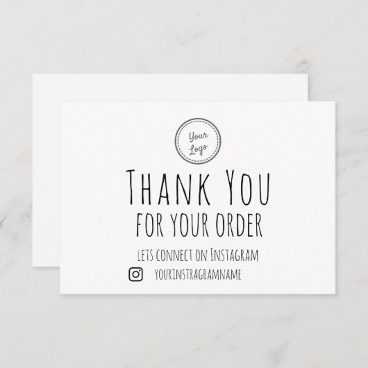 ご注文ありがとうございます |ロゴの追加 サンキューカード (正面/裏面)