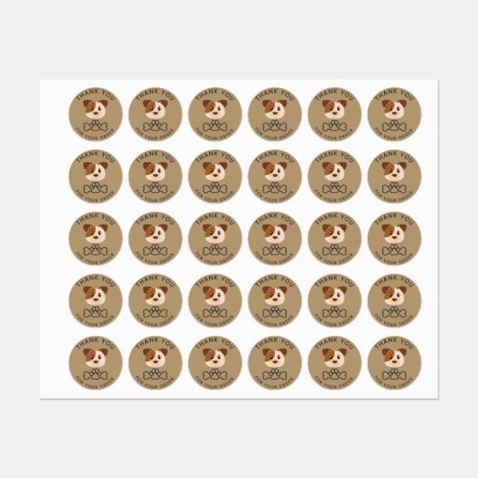 ご注文ありがとうございます、子犬ステッカー。クラシックr ラベル (シート)