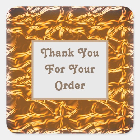 ご注文ありがとうございますBright エレガント金ゴールド スクエアシール (正面)