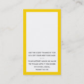 ご注文ありがとうございますINSERTおもしろい明るい黄色 名刺 (裏面)