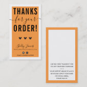 ご注文ありがとうございますINSERTはっきりした bright orange 名刺 (正面/裏面)