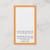 ご注文ありがとうございますINSERTはっきりした bright orange 名刺 (裏面)