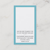 ご注文ありがとうございますINSERTターコイズ青 名刺 (裏面)