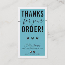 ご注文ありがとうございますINSERTターコイズ青 名刺