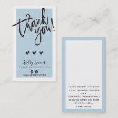 ご注文ありがとうございますINSERT上品なベビーブルー 名刺 (正面/裏面)