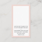 ご注文ありがとうございますINSERT上品な赤面ピンク 名刺 (裏面)