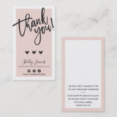 ご注文ありがとうございますINSERT社交赤面ピンク 名刺 (正面/裏面)