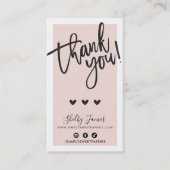 ご注文ありがとうございますINSERT社交赤面ピンク 名刺 (正面)