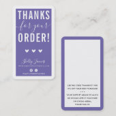 ご注文ありがとうございますINSERT PURPLE モダン. 名刺 (正面/裏面)