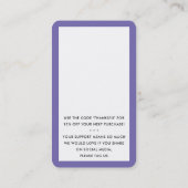 ご注文ありがとうございますINSERT PURPLE モダン. 名刺 (裏面)