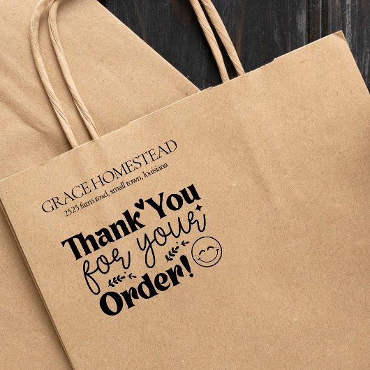 ご注文ありがとうございますSmall Business追加の名前 ラバースタンプ